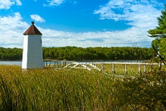 Doubling Point Front Range Light By Marsh Grass in Maine